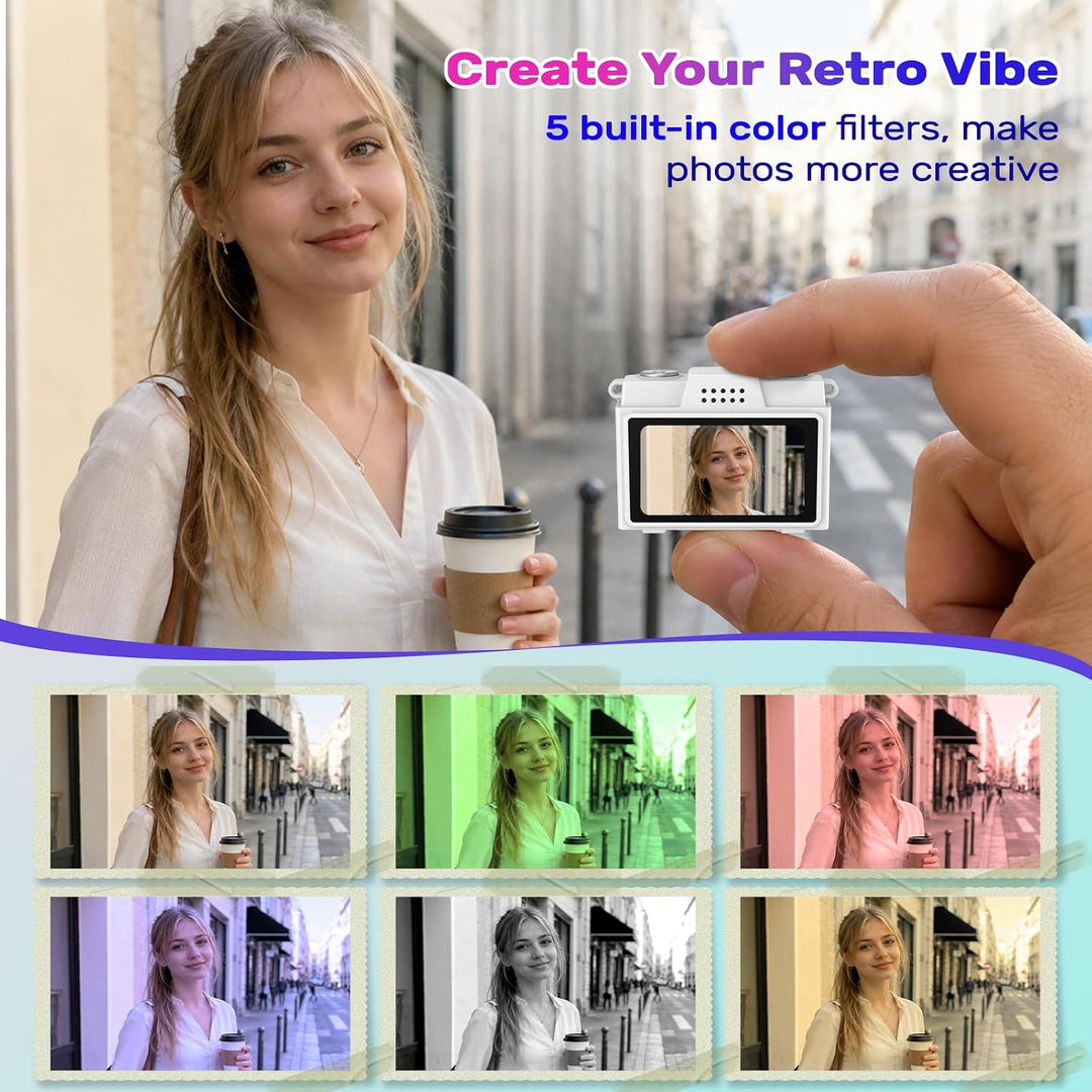 Retro-Mini-Schlüsselanhänger-Kamera: 1080p-Videokamera im Taschenformat | Integrierter Blitz / 5 Vin