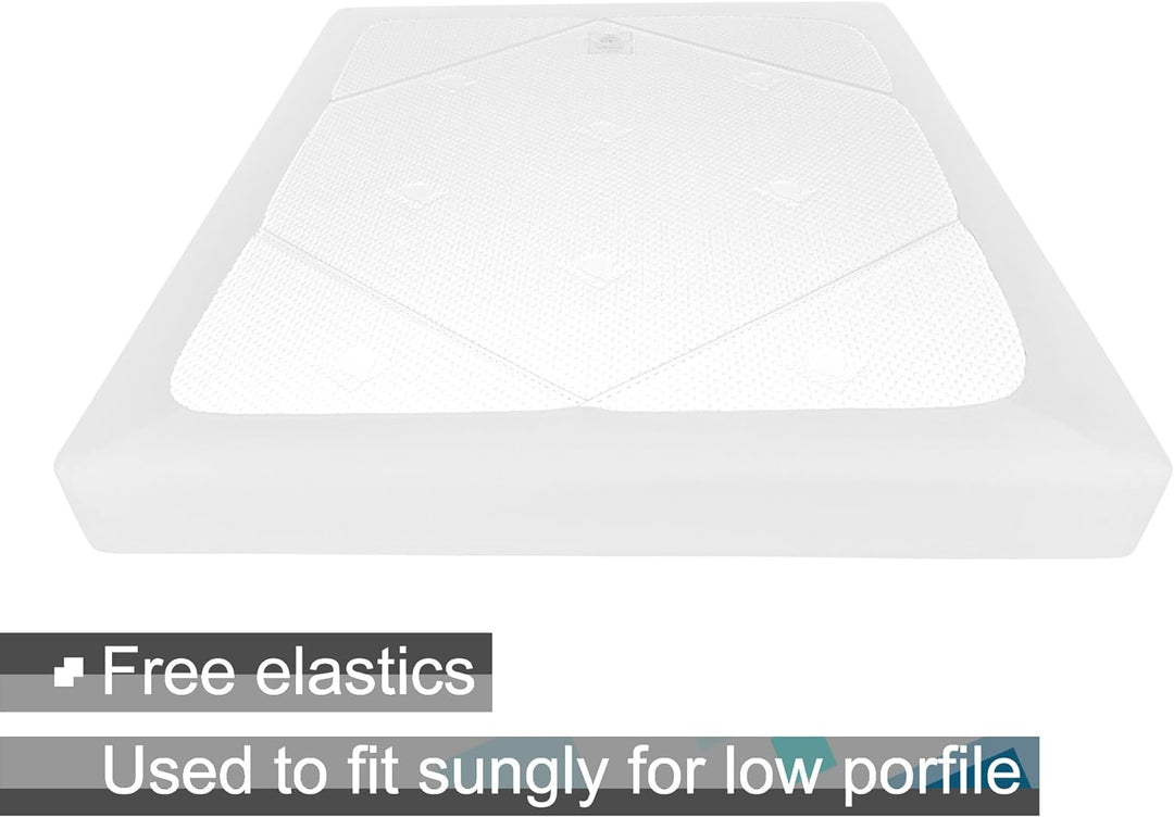 Boxspring-Bezug Queen Size – Jersey-Strick & dehnbar um 4 Seiten Bettrock für Hotel & Zuhause – Quee