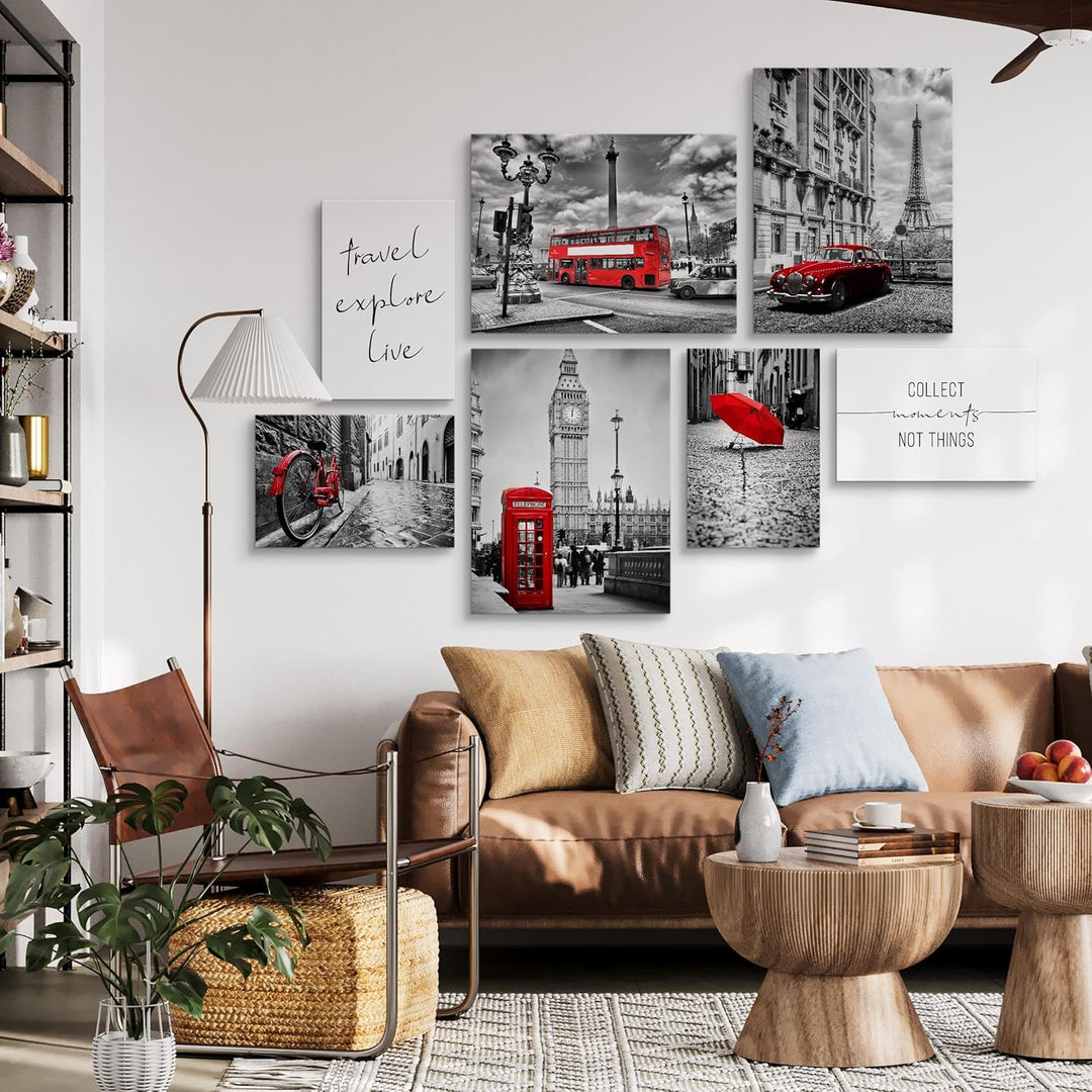 Muralo - Wandbilder Set - Leinwand Bilder Set Aufhängefertig - Bilder für Wohnzimmer Schlafzimmer -
