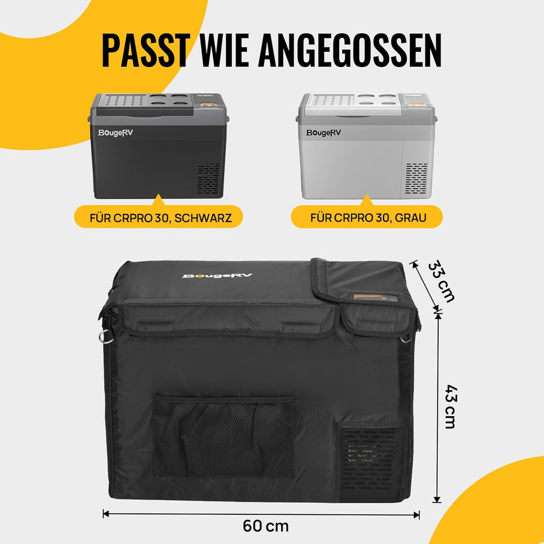 BougeRV Wasserfest und Isoliert Schutzhülle für CR PRO Kühlbox, 600D Oxford Tragetasche(Kühlbox Nich
