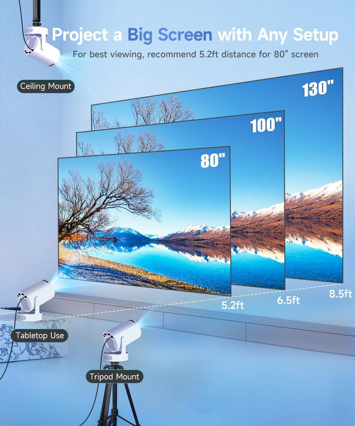 Magcubic Mini Beamer 4K HY300pro+, Unterstützt Smart Beamer Android 14 Auto Trapezkorrektur, Beamer