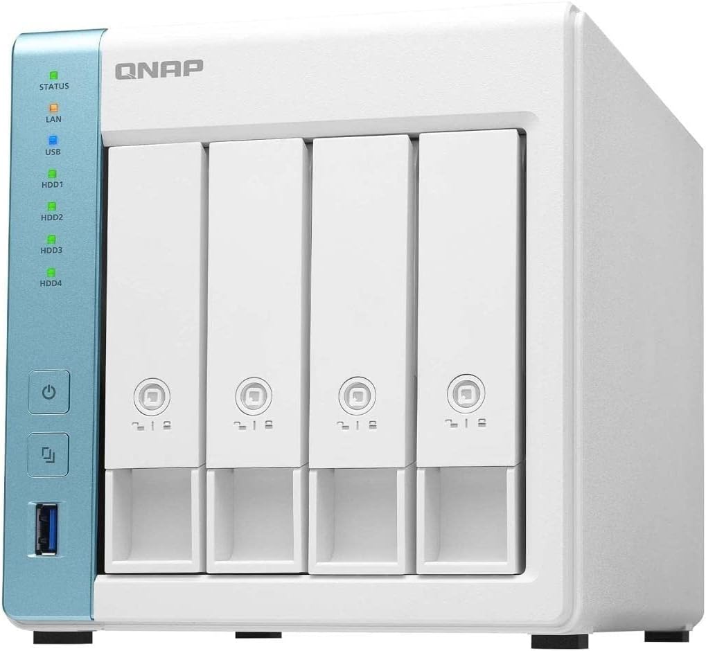 QNAP TS-431K Heim-NAS mit 4 Einschüben und Zwei 1 GbE-Ports. 4 Schächte, 4 Schächte