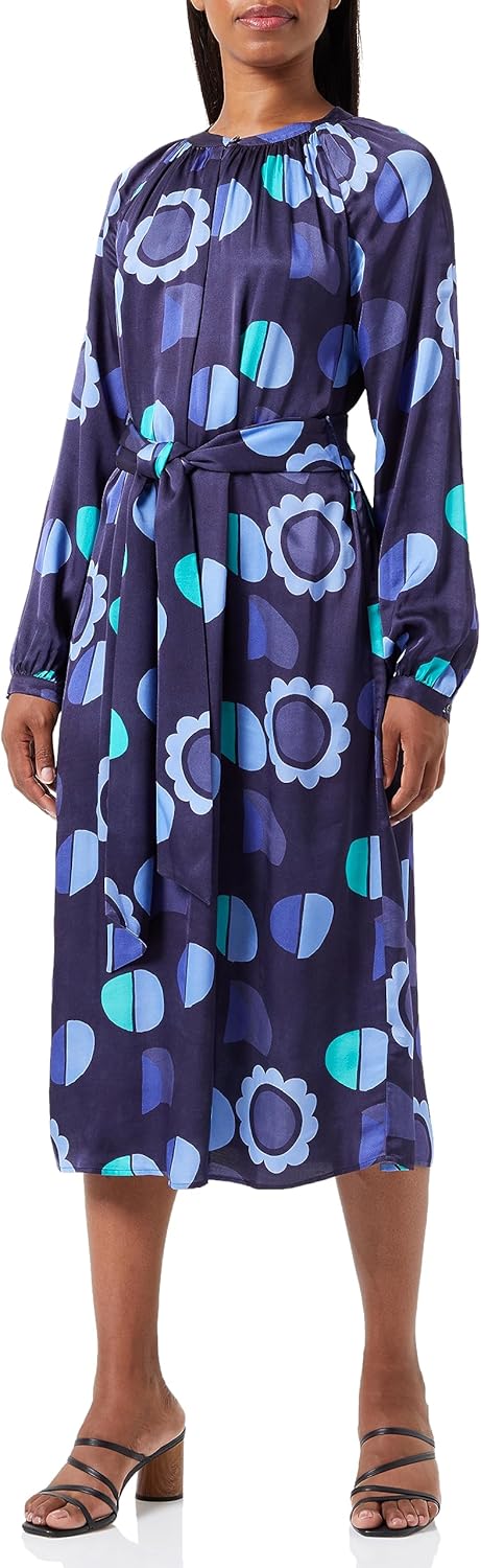 Seidensticker Damen Regular Fit Blusenkleid Langarm Kleid 34 Blau, 34 Blau