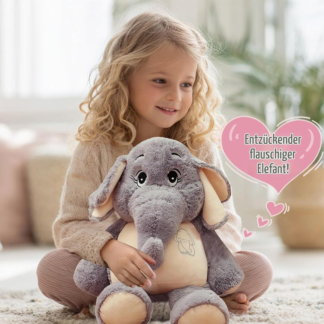 Annco 68cm-128cm Elefanten-Plüschspielzeug, niedliches, beruhigendes Elefantentier, Stoffpuppe, Bett
