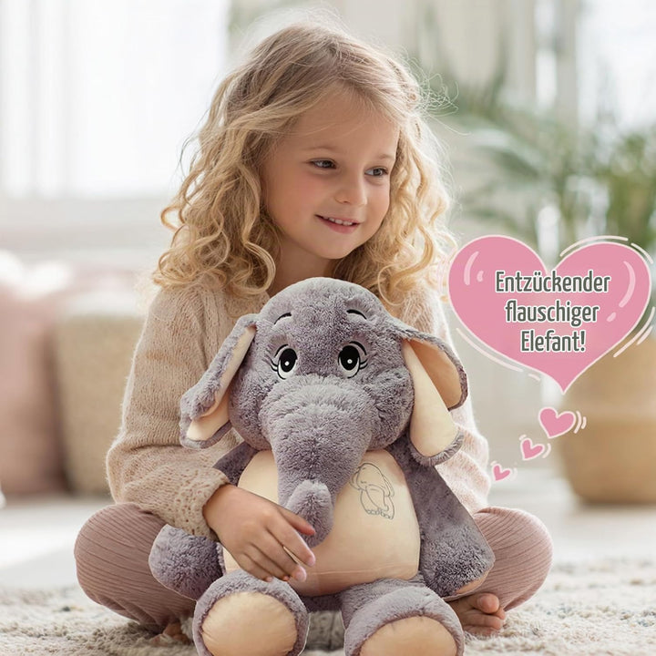 Annco 68cm-128cm Elefanten-Plüschspielzeug, niedliches, beruhigendes Elefantentier, Stoffpuppe, Bett