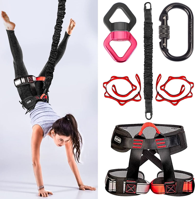 DASKING Heavy Bungee Band Set, Air Yoga Widerstand Bungee Stretch Gürtel, 4D Bungee Tanzseil, Exerci