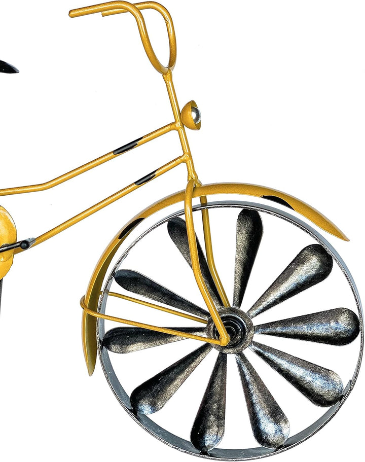 DanDiBo Gartenstecker Metall Fahrrad XL 160 cm Gelb 96101 Shabby Windspiel Windrad Wetterfest Garten