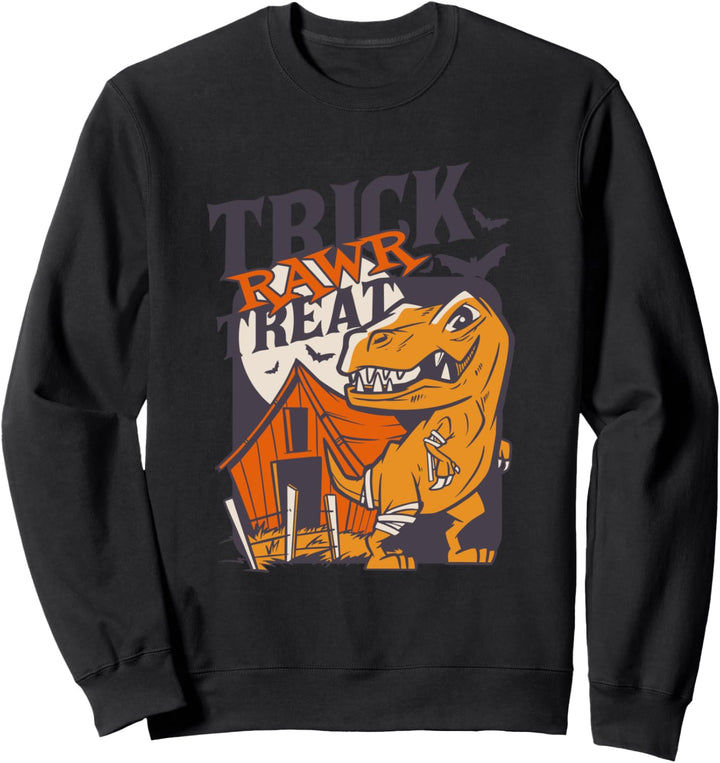 Trick Rawr Treat Funny Dinosaurier Halloween Zitat Grafik Sweatshirt