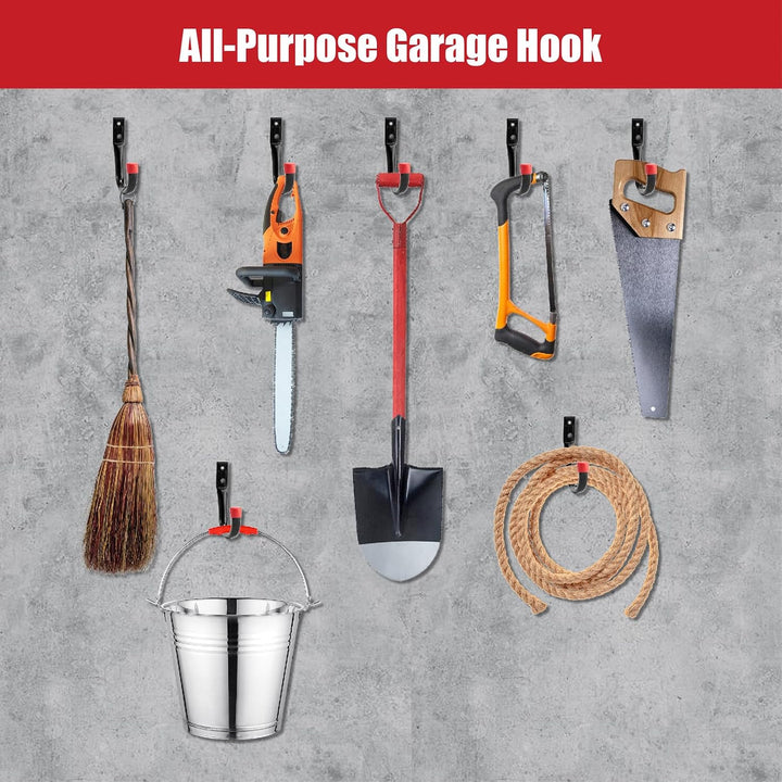 Sinoer Garage -Haken, 12pcs Wandmontage Garage Storage Hooks, für Gartenwerkzeuge, Leitern, Fahrräde