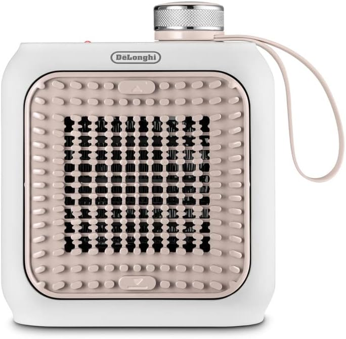 De'Longhi Capsule Desk Keramik-Heizlüfter HFX10B03.PK, leiser Mini-Schnellheizer, ausrichtbarem Gitt