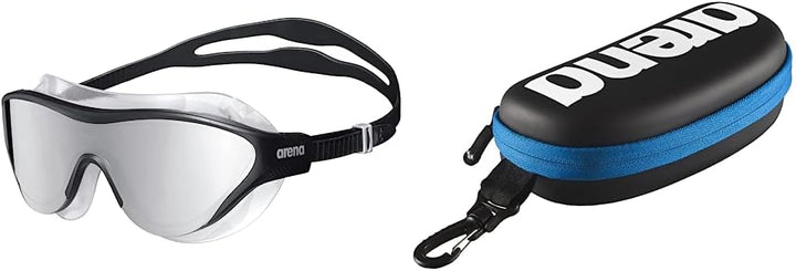 ARENA Unisex-Adult The One Mask Mirror Schwimmbrillen SILVER-BLACK-BLACK NS Bundle mit Schwimmbrille