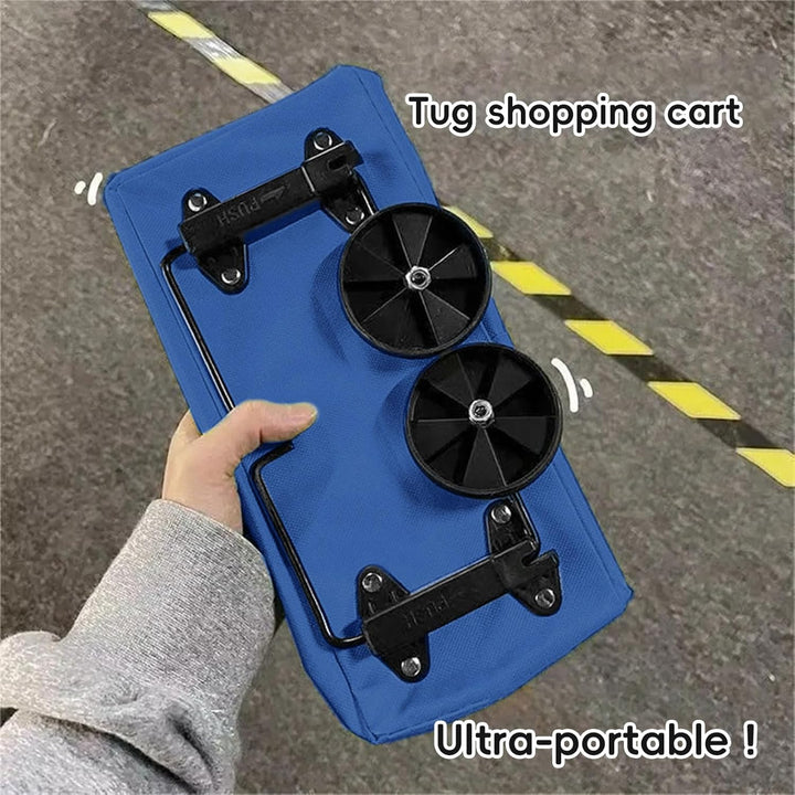 Einkaufstasche mit Rädern Faltbar, 2-in-1 Trolley-Tasche und Tragbare Tragetasche, Einkaufstasche Kl