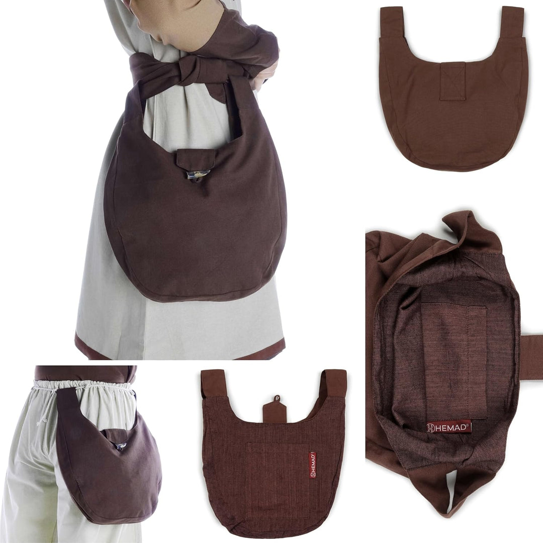 Mittelalter-Tasche Gürteltasche Baumwolle Modell: Egil Braun, Braun