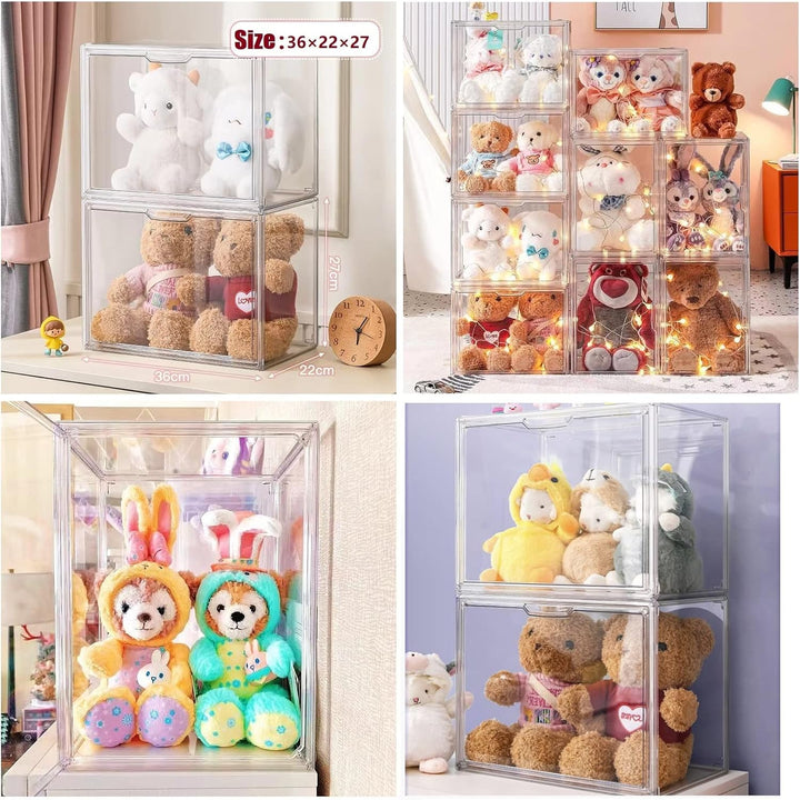 Siyecioa Acryl Vitrine Schaukasten Transparent, Plexiglas Vitrine mit Tür Für Action Figuren Spielze