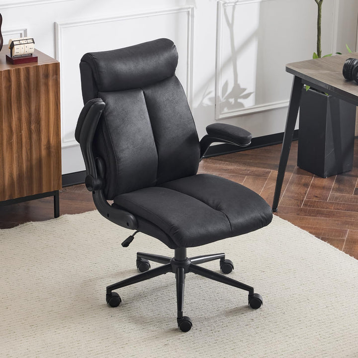 Bonnlo Ergonomischer Bürostuhl, Schreibtischstuhl mit hochklappbarer Armlehne, Computerstuhl, Drehst