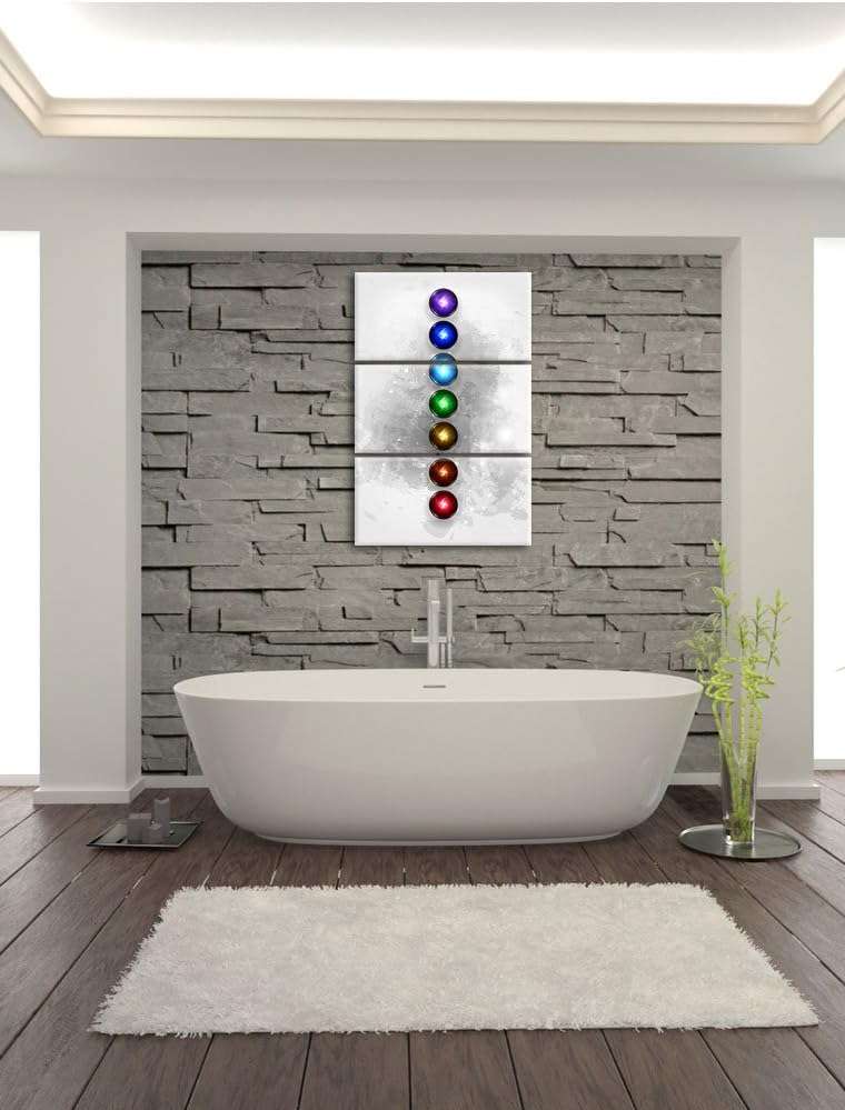 Pixxprint Chakra Eneregieelemente des Körpers B&W Detail 3-Teiler Leinwandbild 120x80 Bild auf Leinw