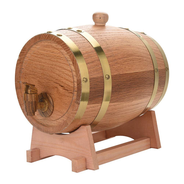 Bierspender aus Eichenholz, 3 l, mit Halterung für Whisky, Bourbon, Tequila und Wein