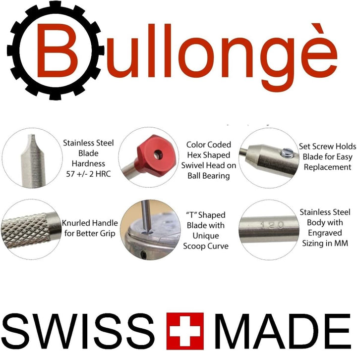 3 Uhrmacherschraubendreher mit T-Schliff Klingen Swiss Made von BULLONGÈ - Schraubendreher für Uhrma