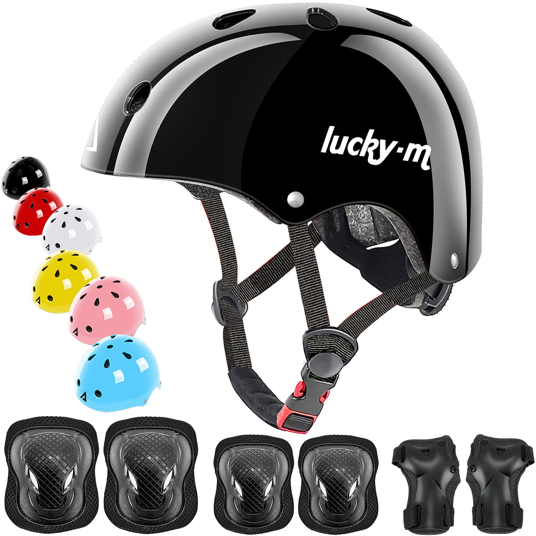Verstellbarer Kinderhelm mit Knieschützern, Ellbogenschützern und Handgelenkschützern, 7-in-1-Schutz