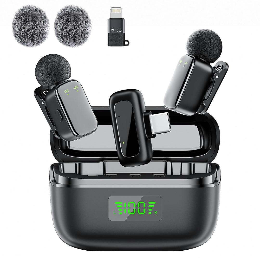 Kabelloses Lavalier Mikrofon für Handy/iPhone//iPad/Kamera, Mini Mikrofon für Live-Streaming, Rausch