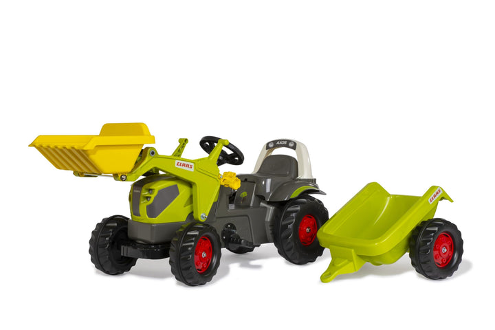Rolly Toys rollyKid CLAAS AXOS 240 Trettraktor mit Anhänger + Frontlader (für Kinder von 2,5-5 Jahre