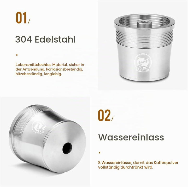Wiederbefüllbare Illy Kaffeekapsel aus Edelstahl zum Nachfüllen,Edelstahl Filterkapsel für Illy X9 X