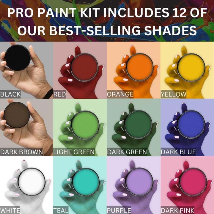 Mehron Paradise Make-up AQ 12 Color Pro Palette | Nachfüllbare Körper- und Gesichtsfarbenpalette | P