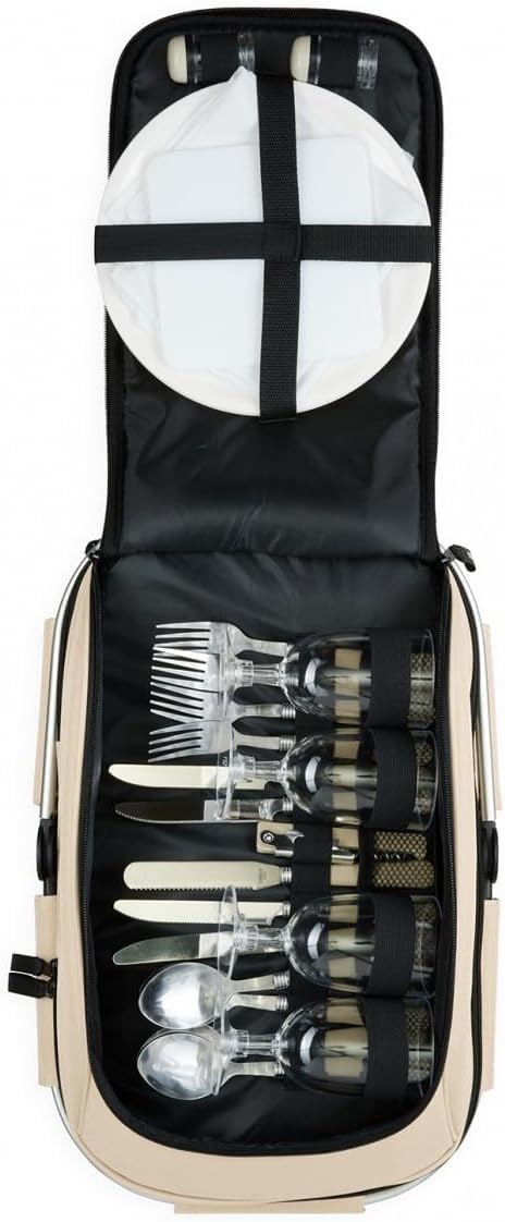 Livoo - Picknickkorb für 4 Personen SEP117C, beige