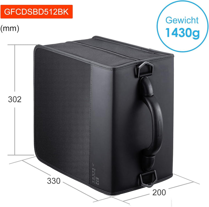 SANWA CD Tasche, 512 Kapazität DVD Blu-ray Mappe zur Aufbewahrung, Hartschale Film Medien CD Hüllen
