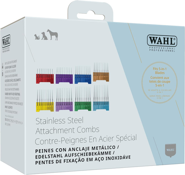 Rotschopf24 8er Set Edelstahl-Aufsteckkämme/Aufschiebekämme/Aufsätze für Wahl Adelar Pro 1876 Scherm