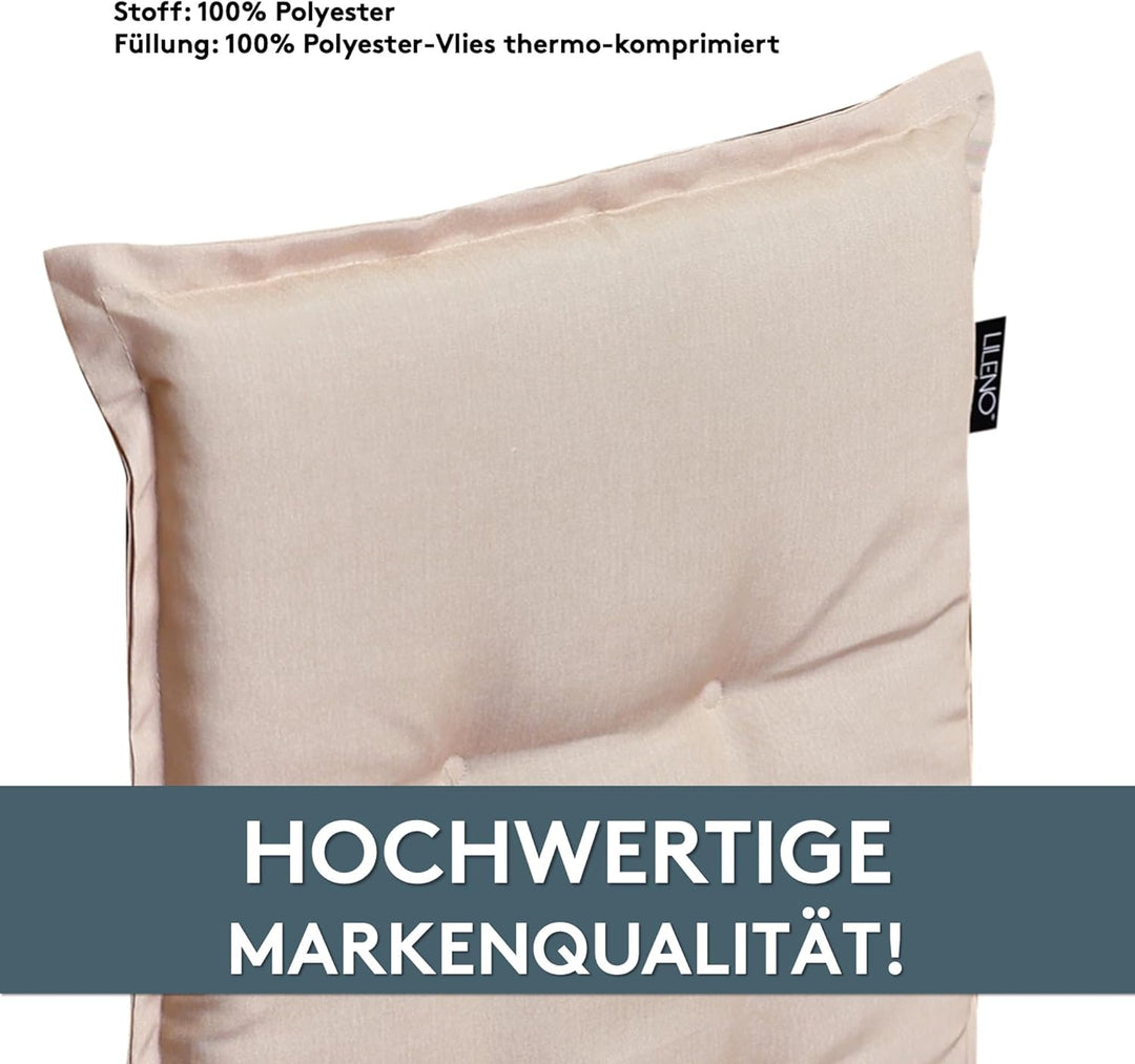 LILENO HOME Sonnenliege Auflage als [1er Set - Rollliege] in Creme Uni - Gartenliegen Auflage perfek