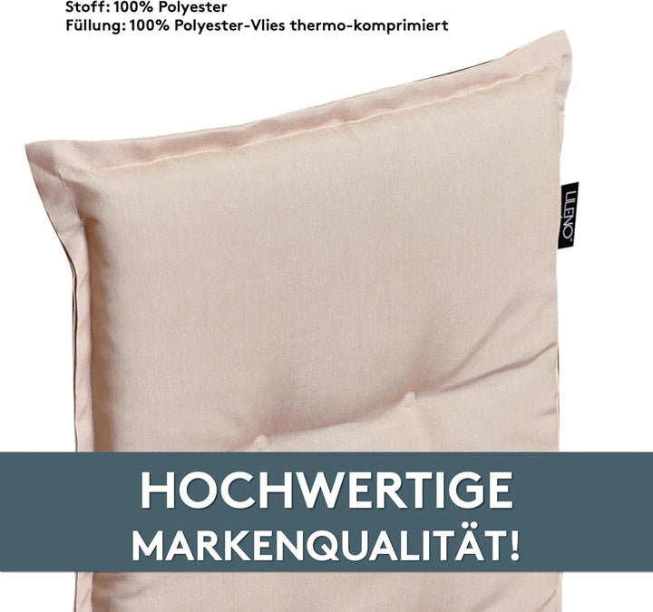 LILENO HOME Sonnenliege Auflage als [1er Set - Rollliege] in Creme Uni - Gartenliegen Auflage perfek