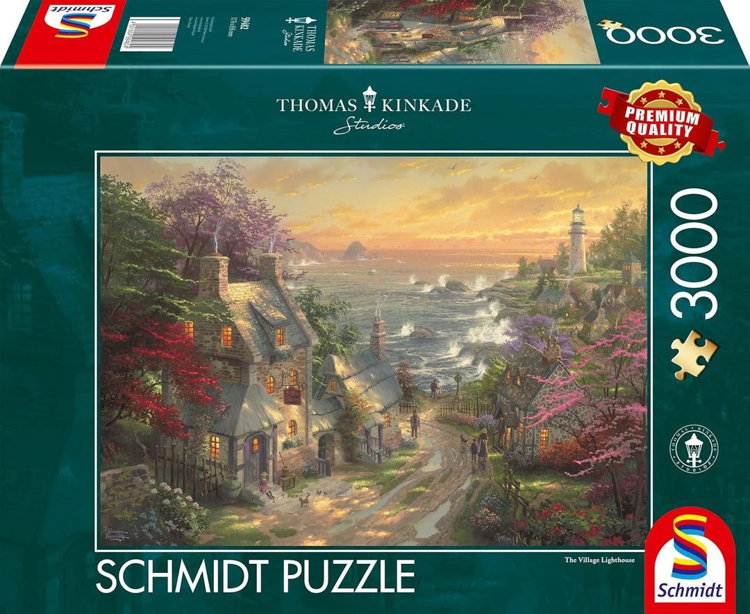 Schmidt Spiele 59482 Thomas Kinkade, Dörfchen am Leuchtturm, 3000 Teile Puzzle