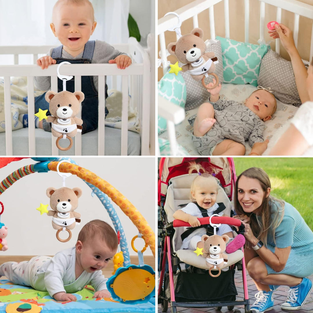 Spieluhr Baby Einschlafhilfe, Teddybär Plüschtier Spielzeug mit weiche Wiegenlied für 0+ Monaten Mäd