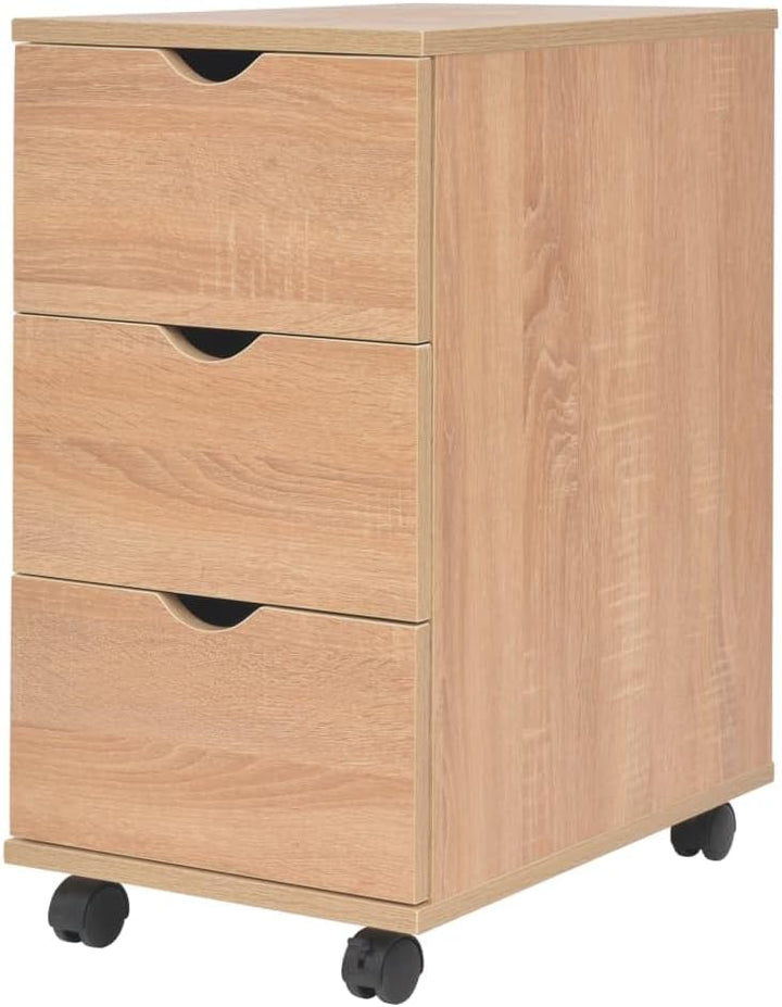vidaXL Schubladenelement 33x45x60cm Eichenbraun Rollcontainer Büroschrank, Eiche