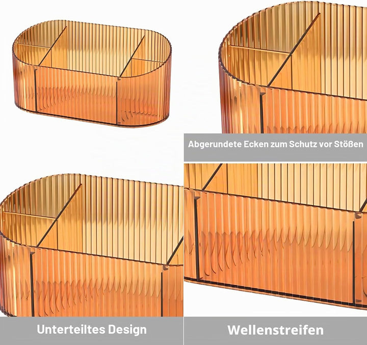 DASITON Make up Kosmetik Organizer,Pinsel Organizer mit 5 Fächern,Acryl Kosmetik Aufbewahrung mit Gr