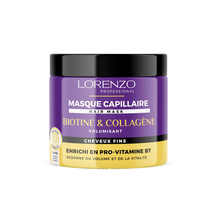 Biotin & Kollagen Haarmaske (Feines Haar) 500 ml Lorenzo Professional, Biotin & Kollagen