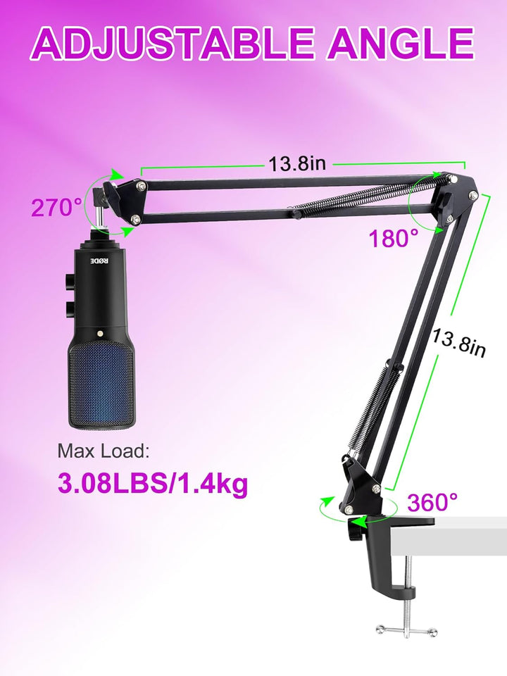 YOUSHARES Mikrofonarm für Rode NT-USB+ - Profi Microphone Arm Ständer kompatibel mit Rode NT-USB, NT