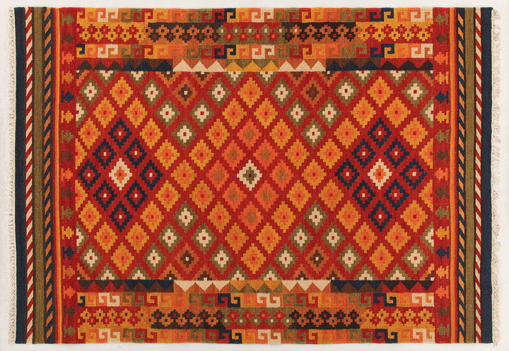 Kilim Carpets by Jalal Teppich Kilim Sivas 1 rot/Mehrfarbig 60 X 120 cm 60 X 120 cm Rot/Mehrfarbig,