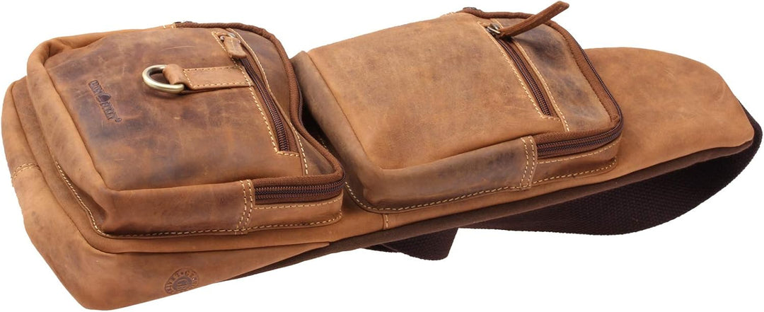 Greenburry Vintage Body-Crossover Bag-1 1613, Umhängetasche Brown, Brown