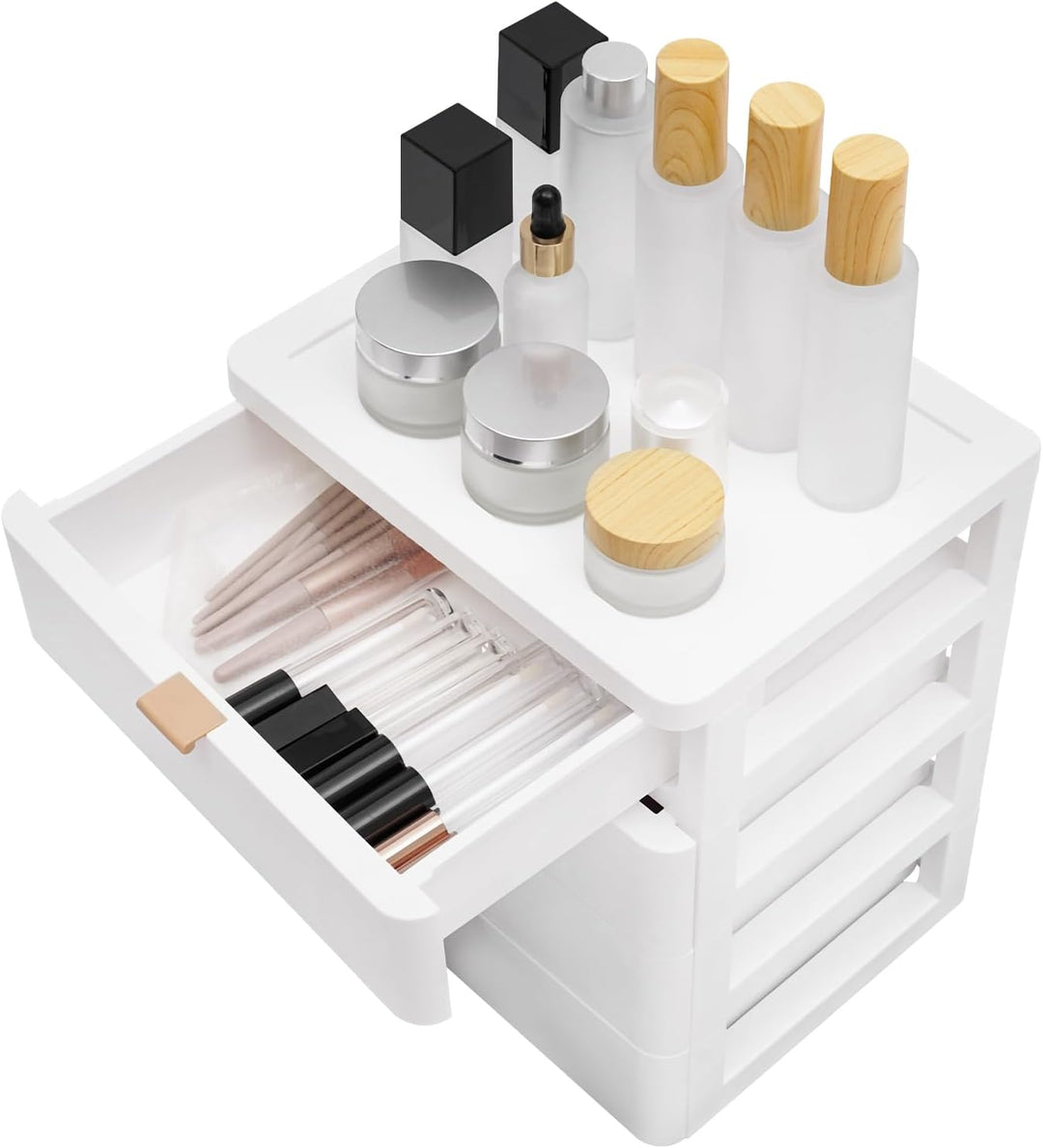 Schreibtisch-Organizer 4 Schubladen Aufbewahrungsbox PP Organizer-Aktenschränke Kunststoff Schublade