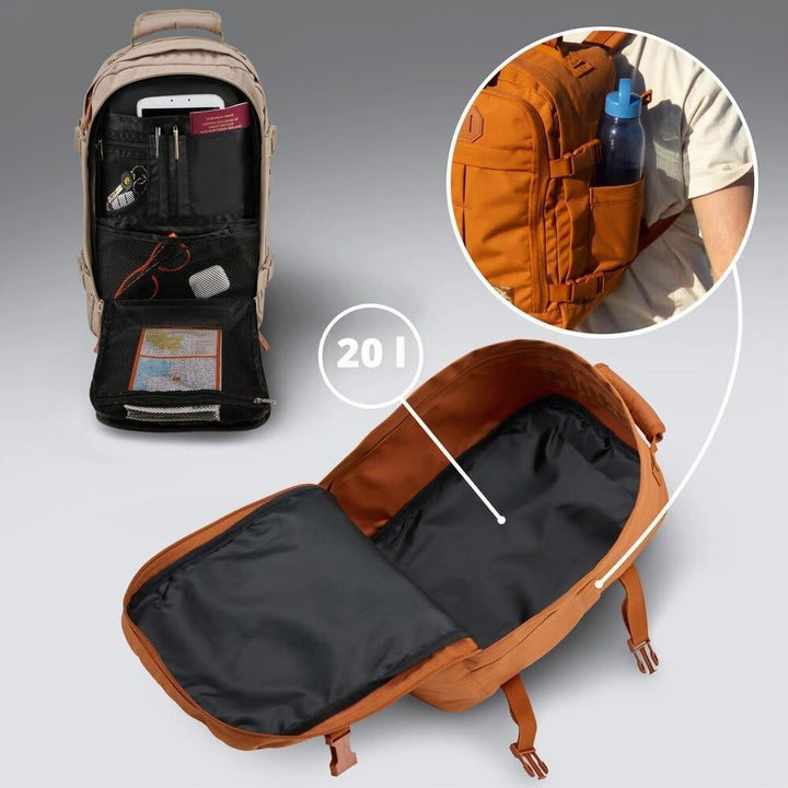 Cabin Max Reiserucksack, 40 x 20 x 25 cm, für Handgepäck – Rucksack mit niedrigem Sitz, geeignet für