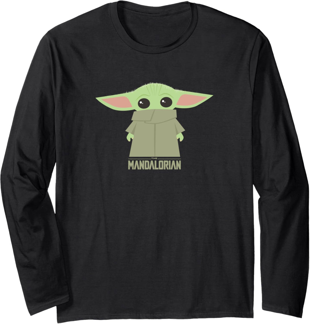 Star Wars The Mandalorian The Child Hidden Face Portrait Langarmshirt