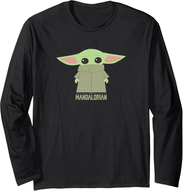 Star Wars The Mandalorian The Child Hidden Face Portrait Langarmshirt