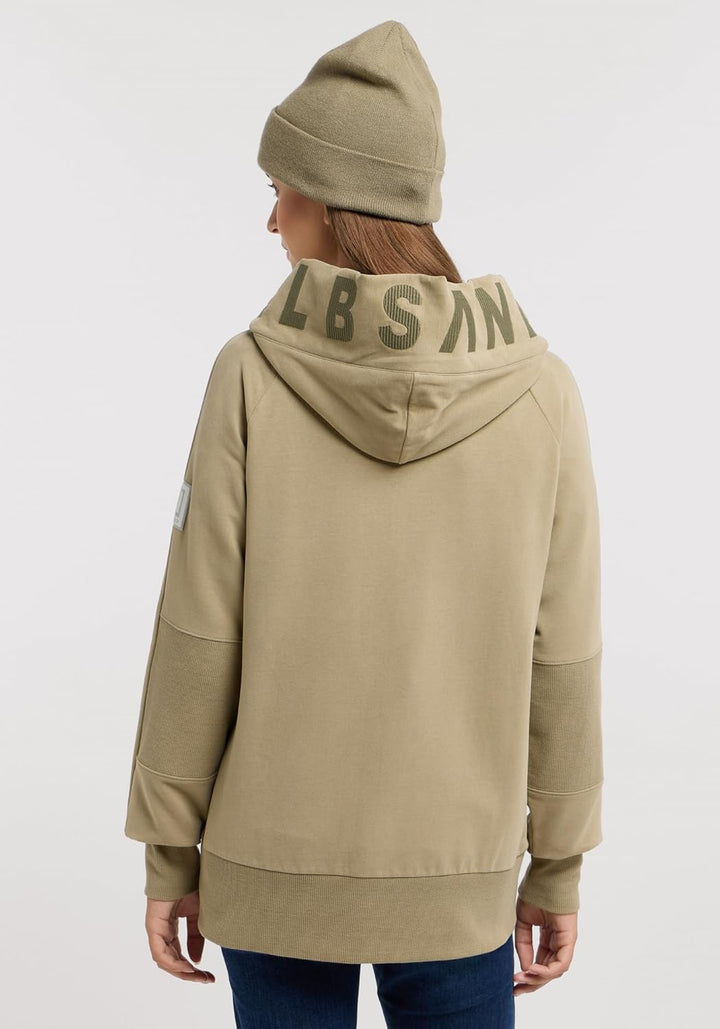 Elbsand Kelda Damen Sweatjacke mit Kapuze, Zip-Jacke, Reissverschluss S Golden Olive, S Golden Olive