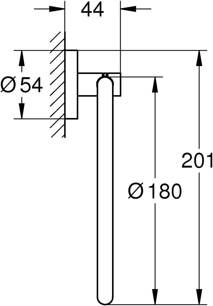 GROHE Start - Handtuchring (Material: Metall, verdeckte Befestigung), chrom, 41174000, Chrom