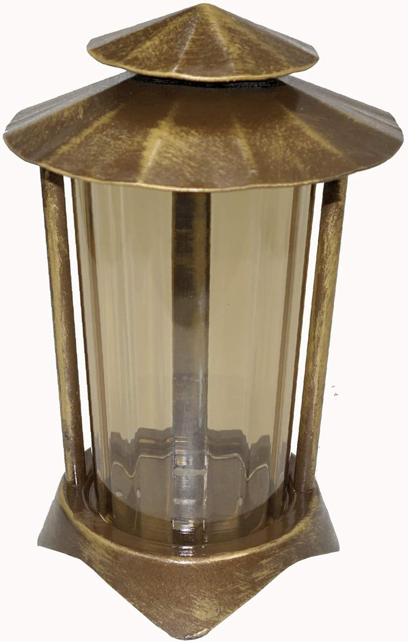 Grablaterne, Grablampe, Grablicht, aus Stahl mit Erdanker 2499 (Bronze pat.), Bronze Pat.