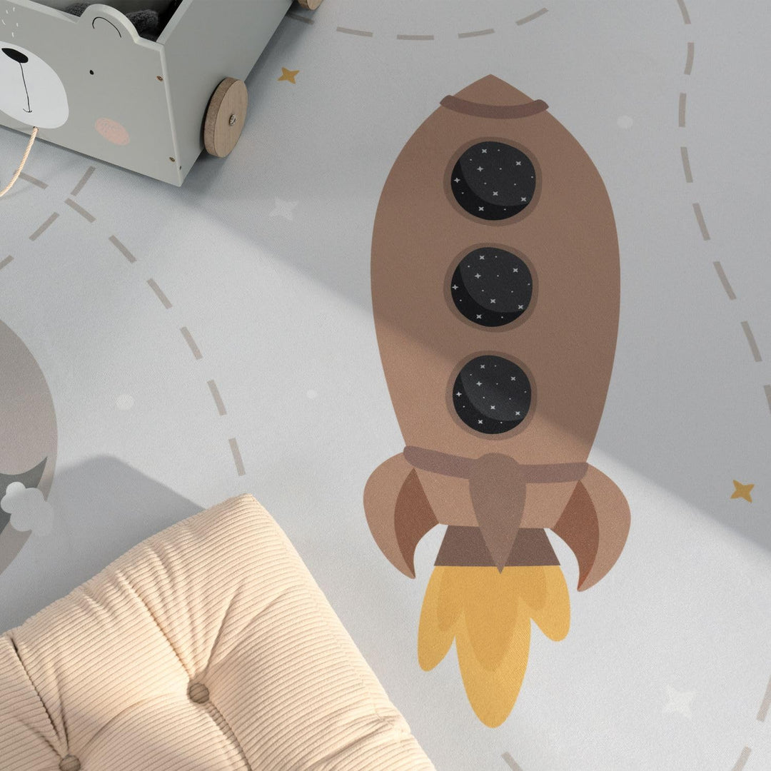 TT Home Kinderteppich Babyzimmer Teppich Kinderzimmer rutschfest Tiere Weltkarte Autos, Farbe:Beige