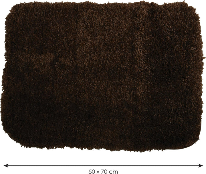 MSV 140873 Badematte Mikrofaser Hochflor flauschig 50x70 cm – Braun Schokolade 50 x 70 cm (Rechtecki