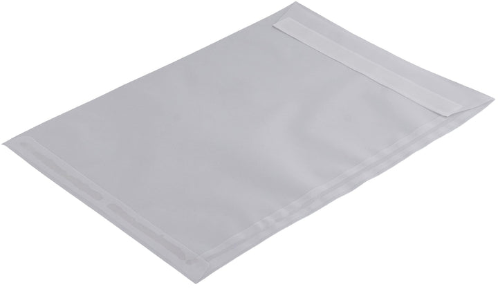 250 Stück, Transparent-Versandtaschen, DIN C4, Haftklebung mit Abziehstreifen, Gerade Klappe, 100 g/